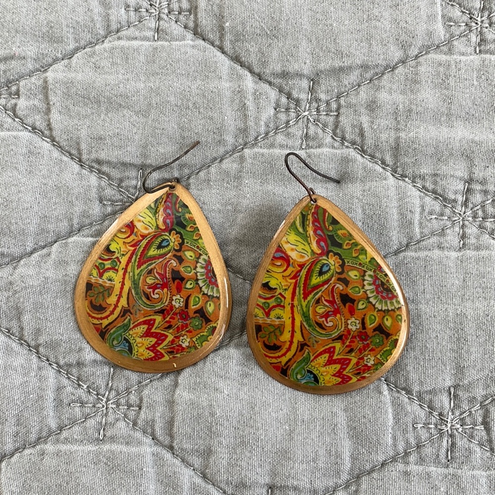 Colorful dangling earrings